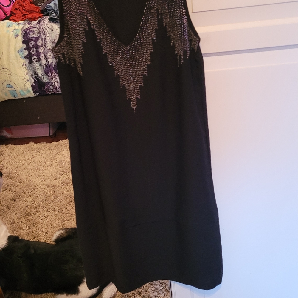 H&M black rhinestone cocktail dress size 2